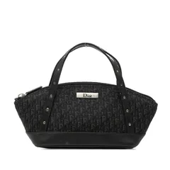 ディオール ストリートシック トロッター ハンドバッグ ブラック レザー キャンバス レディース Dior【1-0264802】