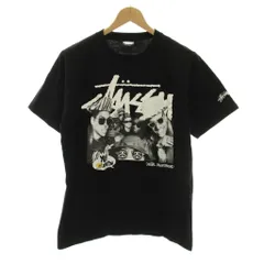 ステューシー STUSSY Tシャツ カットソー S 黒 ブラック プリント ラウンドネック 半袖 /YM