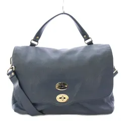ザネラート ZANELLATO POSTINA L ポスティーナL 2WAY ショルダーバッグ ハンドバッグ レザー ターンロック式 紺 ネイビー /BBのサムネイル