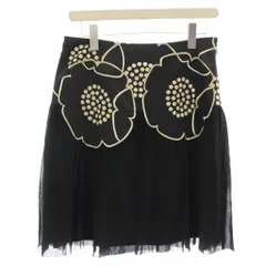 ヴィヴィアンタム VIVIENNE TAM ヒップハング ミニスカート 花柄 シルク ナイロン切替 スカート 1 黒 ブラック 015-120508 /☆Gのサムネイル