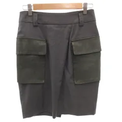 ブルネロクチネリ BRUNELLO CUCINELLI スカート シルク混 38 グレー ひざ丈 レザー切替 /FF ■GY62のサムネイル