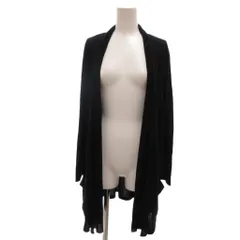 クレージュ courreges カーディガン ウール 38 黒 ブラック 無地 オープンフロント 長袖 /SC ■ECD001