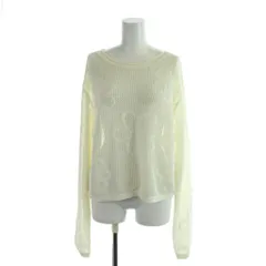 B&Y ユナイテッドアローズ BEAUTY&YOUTH ビューティー&ユース ニット セーター 白 ホワイト 長袖 メッシュ 透かし編み柄 /AP