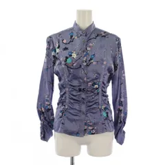 アルマーニ コレツィオーニ ARMANI COLLEZIONI シャツ ブラウス 長袖 花柄 サテン シルク 38 紫 /BMのサムネイル