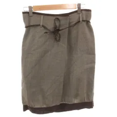 ブルネロクチネリ BRUNELLO CUCINELLI スカート ウール 40 ベージュ ベルト紐 ひざ丈 /FF ■GY62のサムネイル