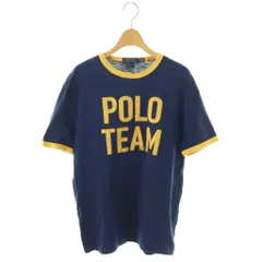 ポロ ラルフローレン POLO RALPH LAUREN CLASSIC FIT Tシャツ カットソー S/P 紺 ネイビー 黄色 半袖 ロゴプリント /YM ■ECE003