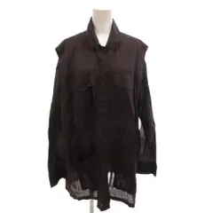 6 ROKU BEAUTY&YOUTH B&Y ロク ビューティーアンドユース シアー ミリタリー ジャケット 2WAY ベスト コットン リネン混 長袖 38 茶 ブラウン /FF