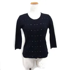 エムプルミエ M-Premier アンサンブル ニット ラインストーン付き アクリル 2点セット 38 ブラック 黒 /FT3