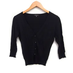 トッカ TOCCA カシミヤ混 シルク カーディガン Vネック 無地 XS ブラック 黒 /FT24