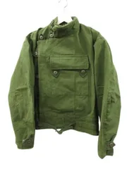 ヴィンテージ VINTAGE スウェーデン軍 70s モーターサイクルジャケット パイルライナー付き グリーン 3クラウン グリーン C48