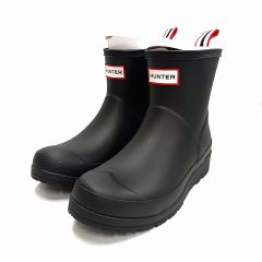 HUNTER レインブーツ ショート ブラック UK6 25cm相当 美品 - メルカリ