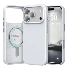 【新品】 SURPHY iPhone 17 Pro Max 用ケース レザー MagSafe対応，6.9インチ対応(2025) スマホケース iphone 17 Pro Max PUレザー マグネット搭載 内側はマイクロファイバーが付く (ライトグレー) 0