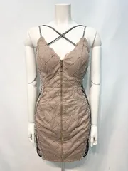 2632 ROBE de  FLEURS Glossy ローブドフルール グロッシー キャバクラ ドレス ストーン クロスデザイン タイト ミニ キャバドレス M