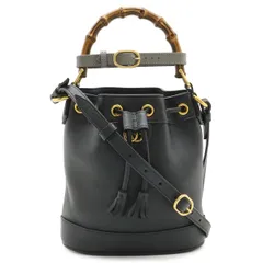 GUCCI グッチ ダイアナ バンブー ショルダーバッグ 2WAY ハンドバッグ ミニバッグ バケットバッグ 巾着 斜め掛け レザー ブラック 黒 724667