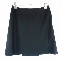 レイビームス Ray Beams 台形スカート ミニ タック サイドファスナー 薄手 無地 0 黒 ブラック ボトムス