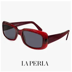 【未使用品】 La Perla ラペルラ サングラス spe011-954 スクエア 型 レディース メンズ ユニセックスモデル フレーム イタリア製 クリアバーガンディ カラーのサムネイル