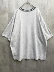 BACK NUMBER EST.1980 バックナンバー Right-on 刺繍 半袖 リブライン カレッジ Tシャツ sizeL/グレー ■◆メンズ