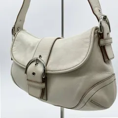 コーチ COACH ソーホー Y2K ショルダーバッグ ワンショルダー レザー ホワイト ベルトデザイン 肩掛け ハンドバッグ レディース 人気 ブランド 美品 上品 高級感 おしゃれ きれいめ 通勤 通学 カジュアル 定番 トレンド