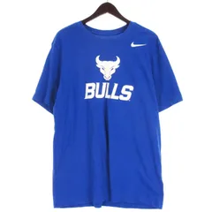 ナイキ NIKE タグ付き BULLS プリント Tシャツ カットソー 半袖 ブルー L ☆AA★