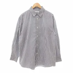 フリークスストア FREAKS STORE 美品 リラックスフィットロングスリーブレギュラーカラーシャツ ストライプ L ホワイト 白 グレー /IU