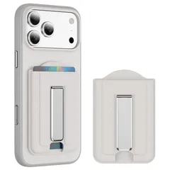 【新品】 マグネット MagSafe対応 カード ケース スマホ スタンド 2枚収納 magsafe 財布 マグセーフ ウォレット マグネット カード ホルダー カード収納 ヴィーガンレザー カード入れ 取り外し可能 角度調整 スタンド機能 iPhone 1