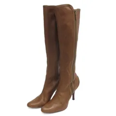 グッチ GUCCI ロング ブーツ スタッズ ブラウン 36.5 23.5cm ■GY62