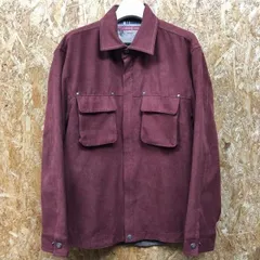 【中古】[印象B] G-STAGE ジーステージ メンズ Lサイズ 赤茶系 ポリエステル100% ジャケット フライフロント フルジップ ドットボタン 裏地付き 長袖のサムネイル