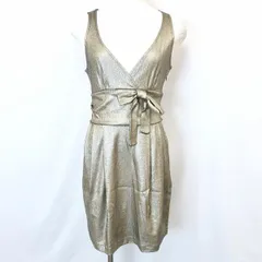 古着 ザラ コレクション ZARA COLLECTION ノースリーブ カットソー カシュクール ワンピース 綿×ウール M ブラウンゴールド系 レディース 女性