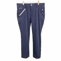 【中古】[印象AB] TIGORA ティゴラ パンツ メンズ 96 ネイビー 紺 ポリエステル×綿×ポリウレタン 若干テーパード ジップフライ ロゴ ウエストの内側に滑り止めテープ ゴルフ 強めのストレッチ ザラっとした生地感 Dリングのサムネイル