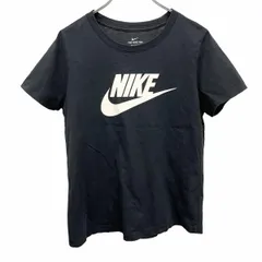 古着 ナイキ THE NIKE TEE Tシャツ ロゴプリント スリムフィット 半袖 カットソー 綿100% コットン100% L ブラック 黒 レディース