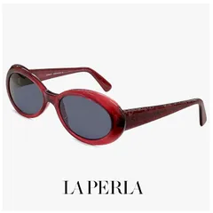 【未使用品】 La Perla ラペルラ サングラス spe016-v64 オーバル 型 レディース メンズ ユニセックスモデル フレーム イタリア製 クリアワインレッド カラーのサムネイル