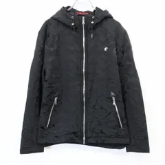 【中古】[印象A] LOVELESS ラブレス ダブルジップジャケット / パーカー / ブルゾン レディース 2 黒 綿×ナイロン 内ポケット×１ ロングテール 若干薄手 中綿 迷彩 カモフラ 長袖のサムネイル