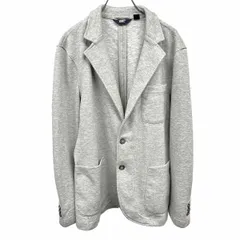 【中古】[印象A] LANDS END ランズエンド カットソー / テーラードジャケット メンズ M ヘザーグレー ポリ×綿 センターベント 鹿の子 無地 長袖 裏地無し 2つボタンのサムネイル