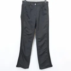 【中古】[印象AB] Black＆White ブラックアンドホワイト パンツ レディース 1 ブラック 黒 ポリエステル100% 薄手 スポーツ フレア サイドリブのサムネイル
