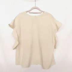 【新品・タグ付き】DRESKIP ドレスキップ お袖フリルブラウス ベージュ系 L ○□