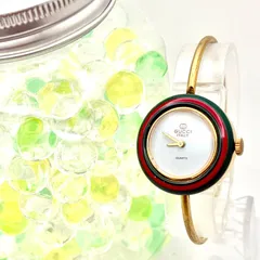 【新品電池】GUCCI グッチ チェンジベゼル レディース 腕時計 バングル ゴールド シェリー
