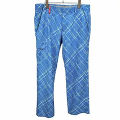 古着 アンダーアーマー UNDER ARMOUR ゴルフ パンツ チェック ストレート Dリング ポリエステル×ポリウレタン 88 ブルー 青 メンズ