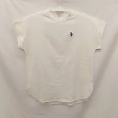 【新品・タグ付き】U.S.POLOASSN. ユーエスポロアッスン GeeRA別注フレンチスリーブオーバーサイズ刺繍Tシャツ オフホワイト M 〇□☆