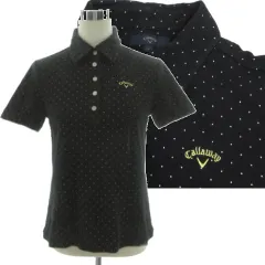 キャロウェイ CALLAWAY ドット半袖ポロシャツ 241-957835 ロゴ刺繍 ストレッ ブラック 黒 ホワイト 白 L