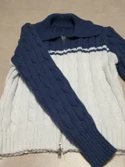 ケーブルニット ジップアップ カーディガン