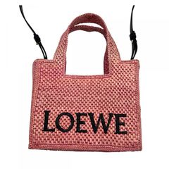 LOEWE バスケットバッグ ピンクae - メルカリ