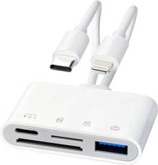 4in1 sd 카드 리더 Lightning/USB-C에서 USB/SD/TF/충전 어댑터 고속 양방향 전송