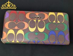 レディース COACH 長財布 シグネチャー リストレット マルチカラー 1-42