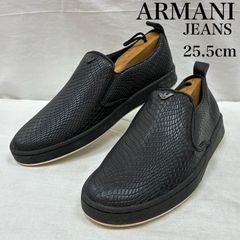 未使用 エンポリオアルマーニ スエードレザー ドライビングシューズ 26㎝ 黒 エンポリオアルマーニ ARMANI スエード ドライビング シューズ 7 紺色