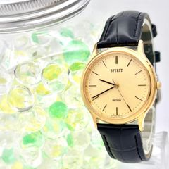 SEIKO SPIRIT QZ ゴールド メンズ 時計 新品電池 新品ベルト - メルカリ