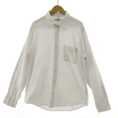 ユナイテッドアローズ ブルーレーベル UNITED ARROWS BLUE LABEL シャツ 長袖 ステンカラー 胸ポケット ボーダー ホワイト 白 グレー Lのサムネイル