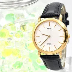 【新品電池】SEIKO セイコー SPIRIT スピリット メンズ 腕時計 ゴールド 7N01-7080 390335 新品ベルト
