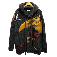 ヴァレンティノ ヴァレンチノ  VALENTINO RV3KA00DGPQ フーデッドカーディガン パーカー ウール 刺繍 長袖 M チャコールグレーのサムネイル