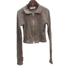 スライ SLY ニット カーディガン ジップアップ ステンカラー 指穴 長袖 F 茶 ブラウン /AU