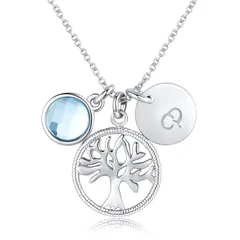 【新品】 Rockyuジュエリー ネックレス レディースシルバー 925 おしゃれ元素採用 ジルコン クリスタル 純銀製 生命の樹 ネックレス ペンダント クリスマス パーティ ファッションアクセサリー (シルバー) 1